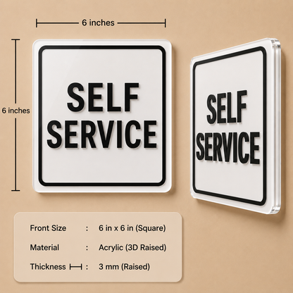 Self Service Acrylic Sign