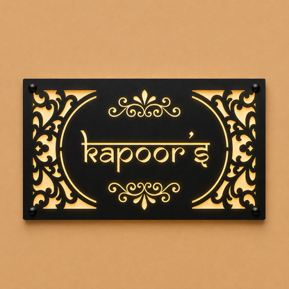 Signature Royal Illuminated Name Plate For Home & Villa