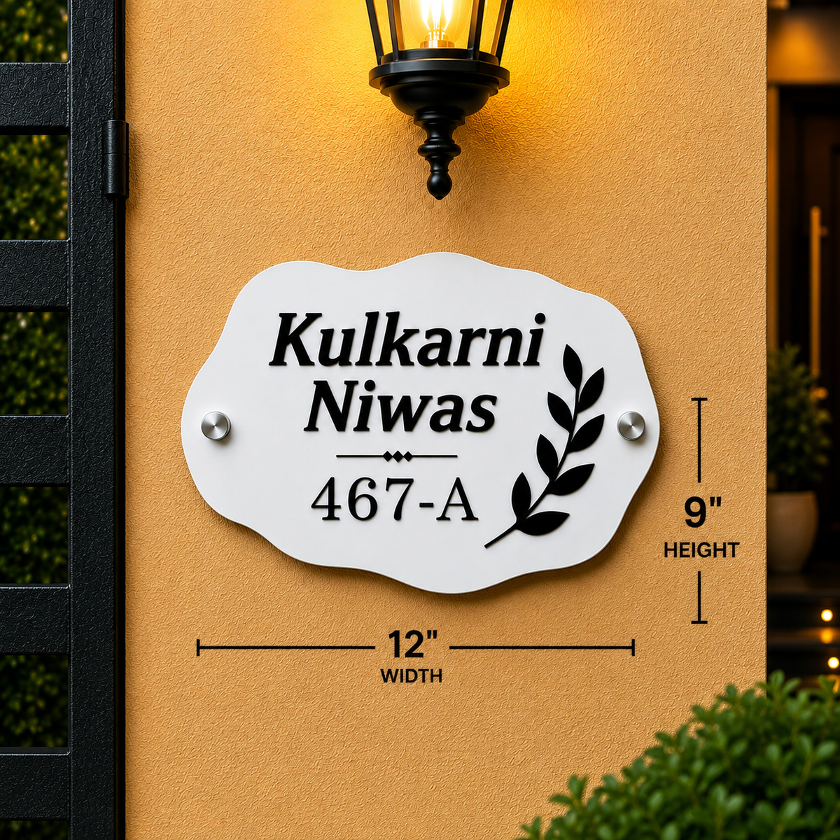 Organic Pebble Acrylic Name Plate For home & Villa