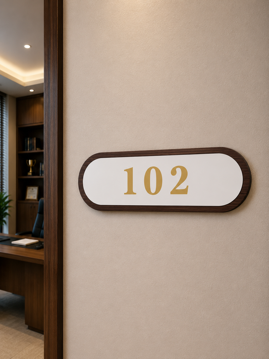 Premium Wooden Door Number Plate for Office & Home