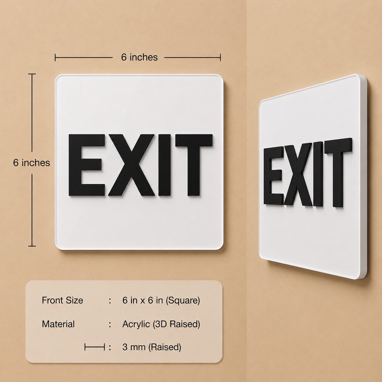 Exit Sign – 3D Embossed