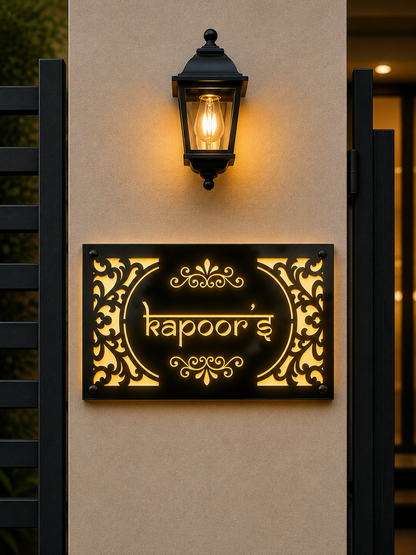 Signature Royal Illuminated Name Plate For Home & Villa