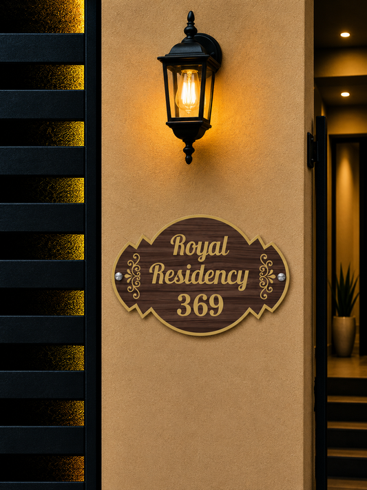 Grand Royale Wooden Name Plate  For Home& Villa