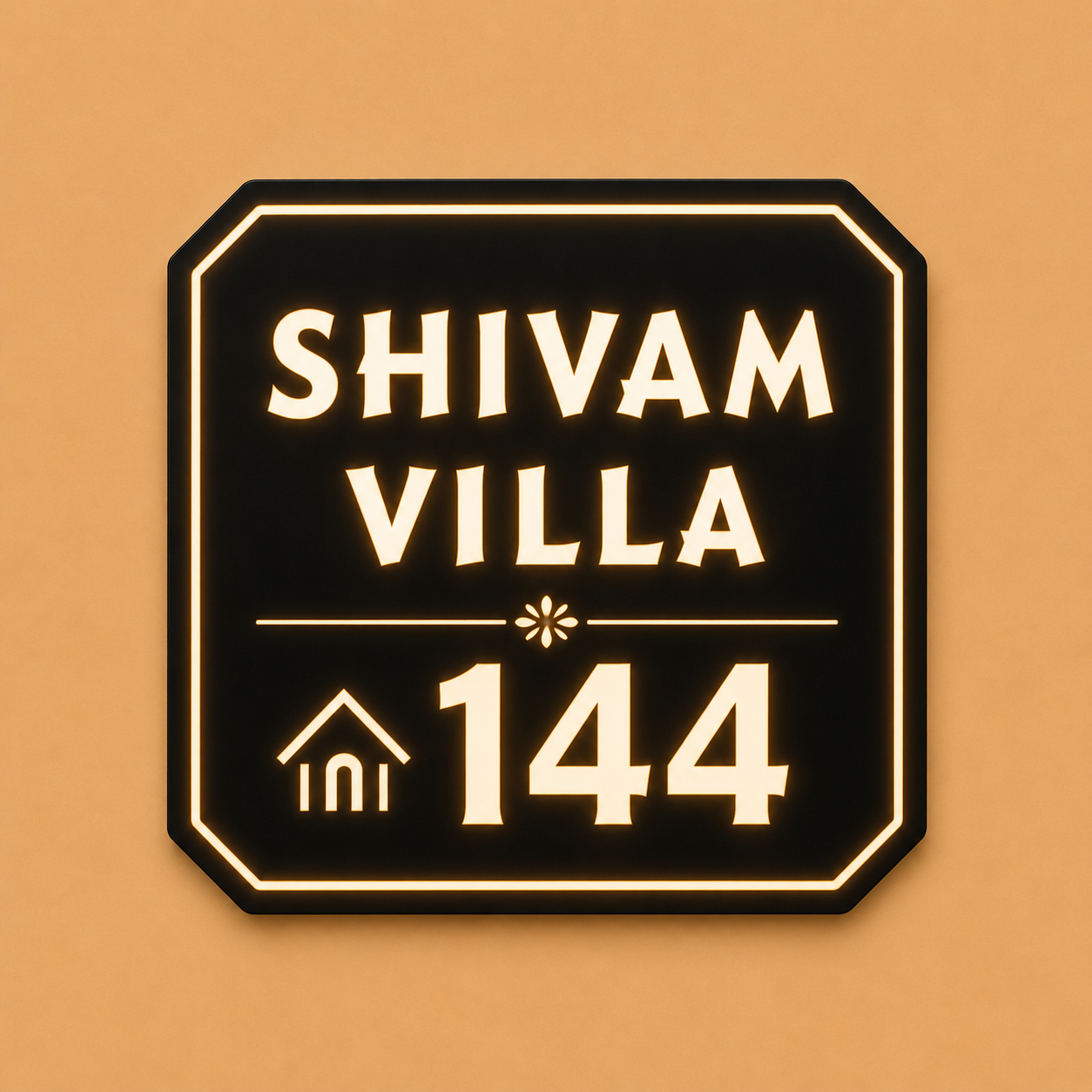 Imperial Frame Illuminated Name Plate for Home & Villa