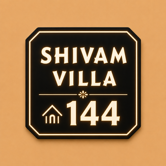 Imperial Frame Illuminated Name Plate for Home & Villa