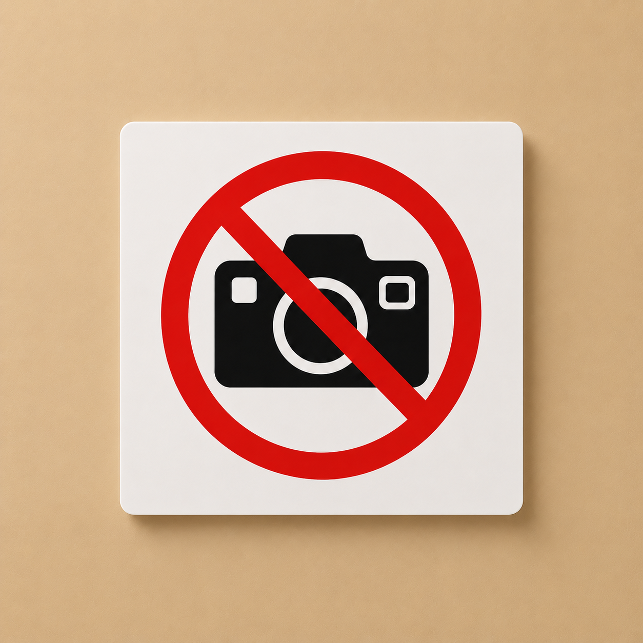 No Photography 3D Embossed Prohibition Sign