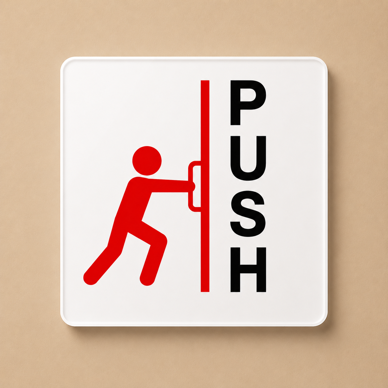 Push Door Sign - 3D Embossed