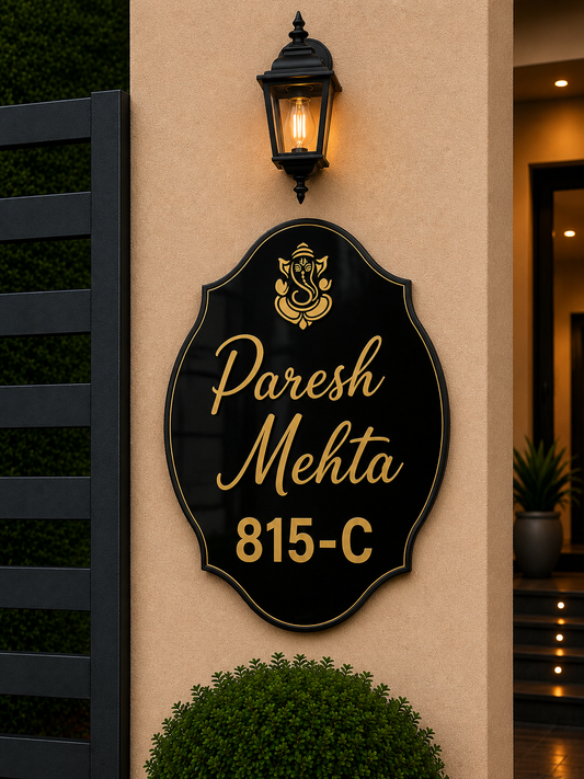 Heritage Shield Luxury Acrylic Name Plate For Home & Villa