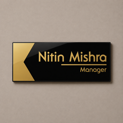 Executive Gold Edge Acrylic Office Name Plate