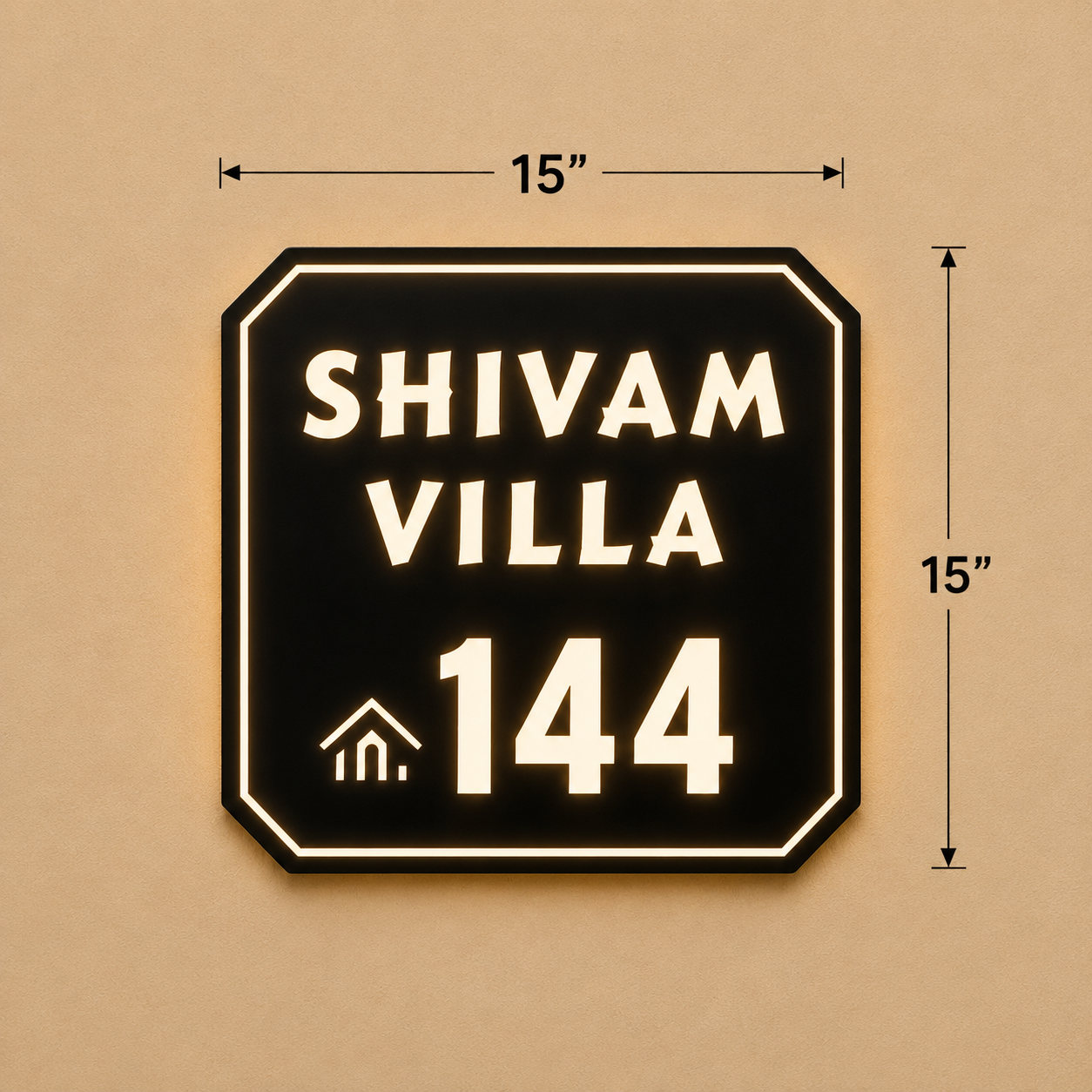Imperial Frame Illuminated Name Plate for Home & Villa