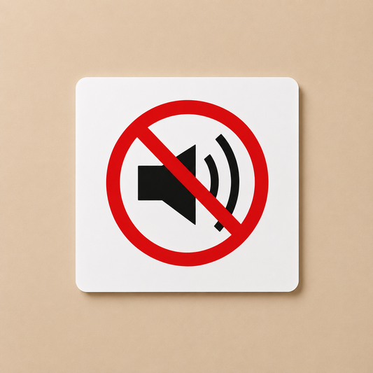 No Sound 3D Embossed Prohibition Sign