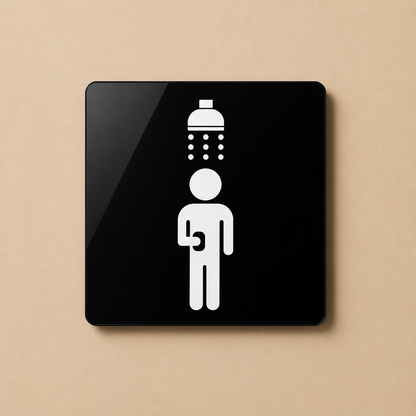 Shower Area 3D Embossed Mandatory Sign