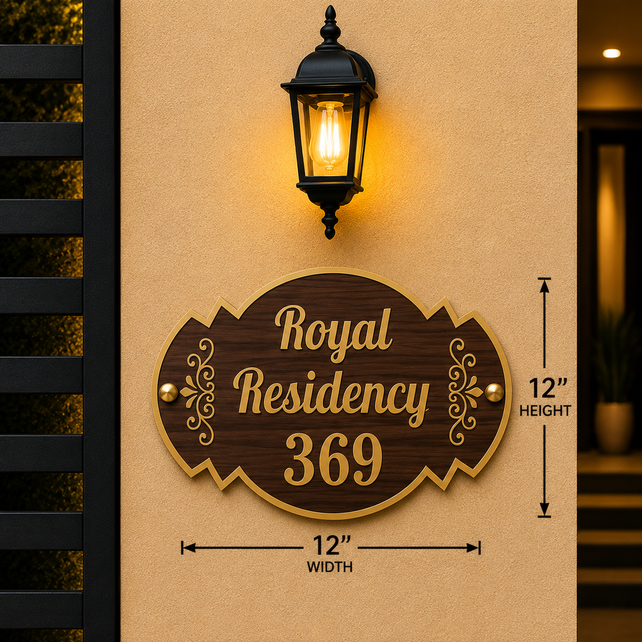 Grand Royale Wooden Name Plate  For Home& Villa