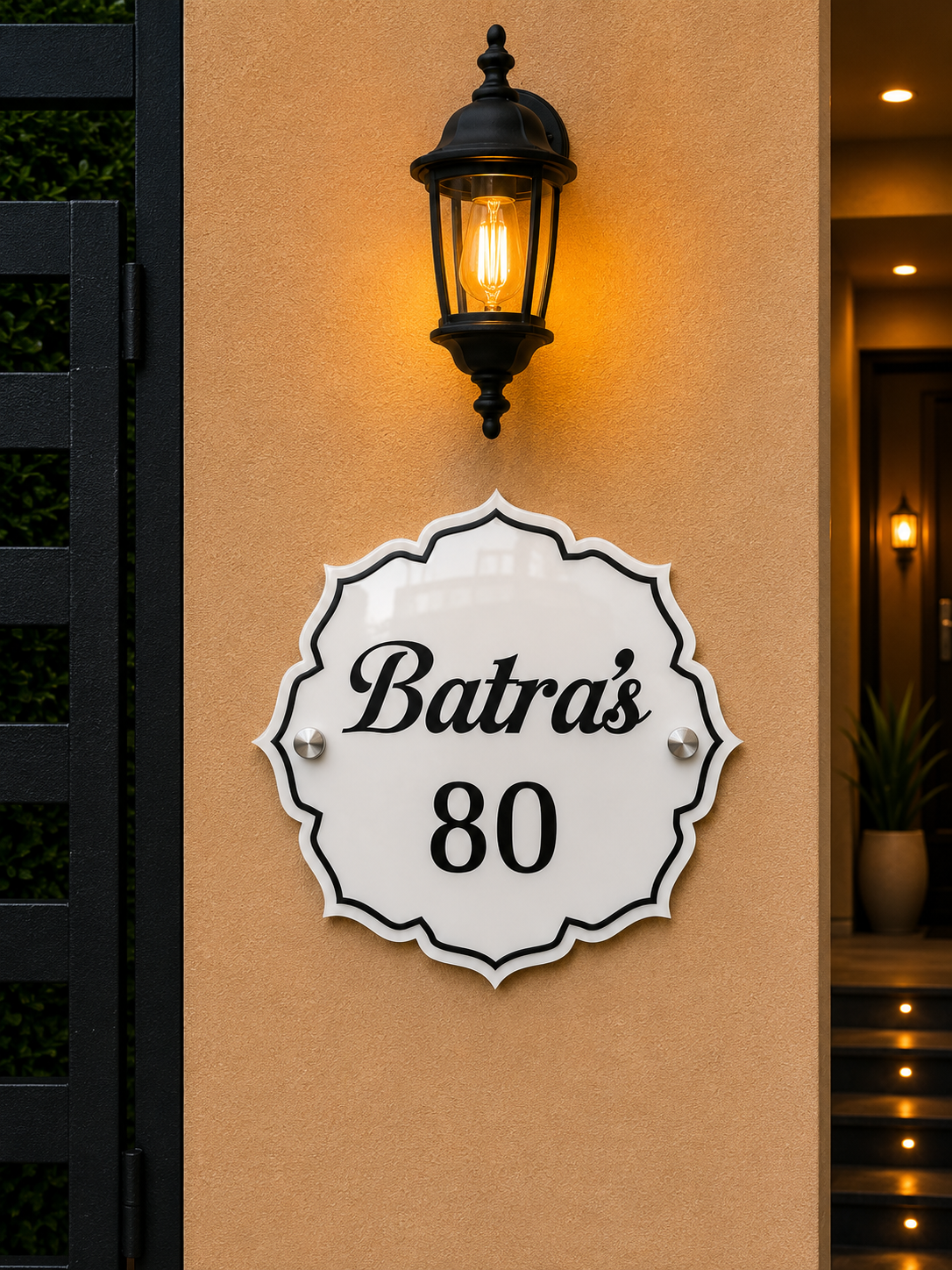 Royal Medallion Acrylic Name Plate For Home & Villa