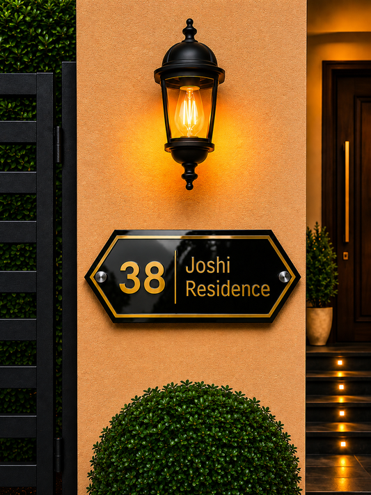 Modern Beacon Premium Acrylic Name Plate For Home & Villa