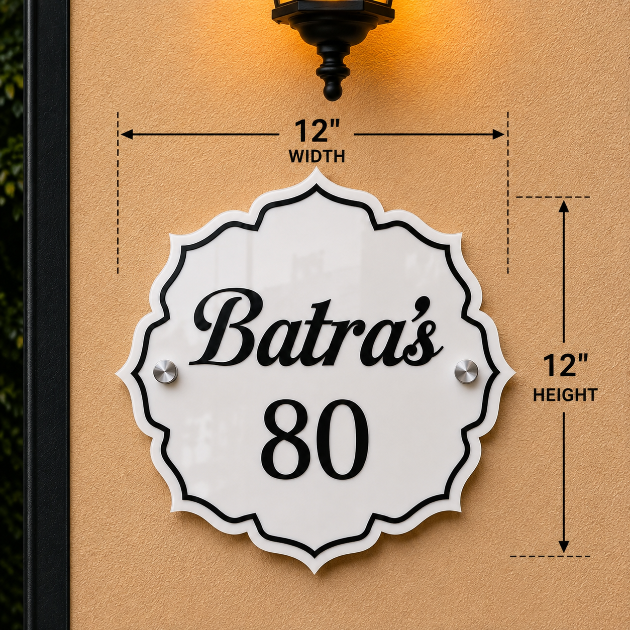 Royal Medallion Acrylic Name Plate For Home & Villa
