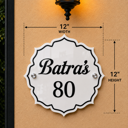 Royal Medallion Acrylic Name Plate For Home & Villa
