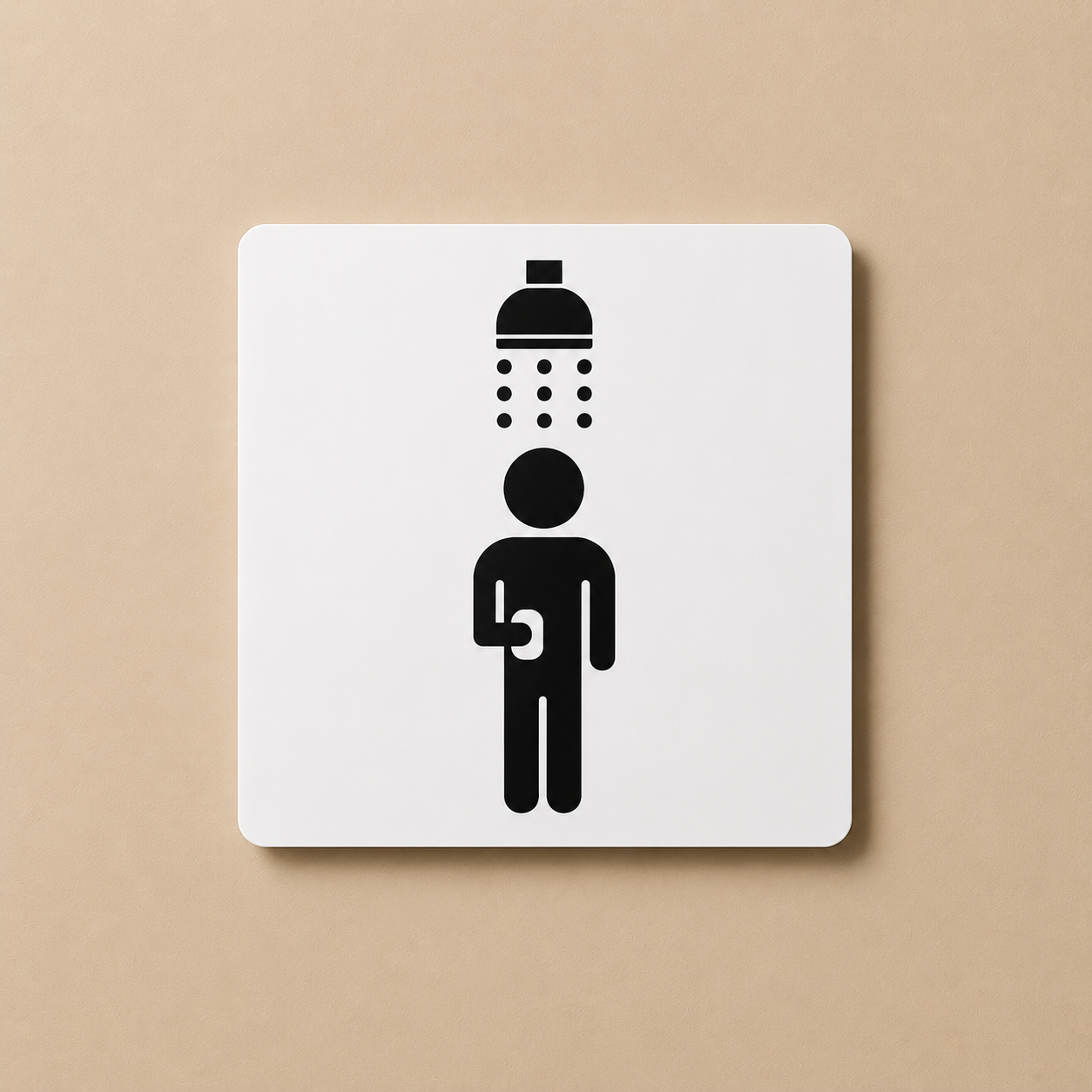 Shower Area 3D Embossed Mandatory Sign