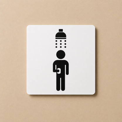 Shower Area 3D Embossed Mandatory Sign