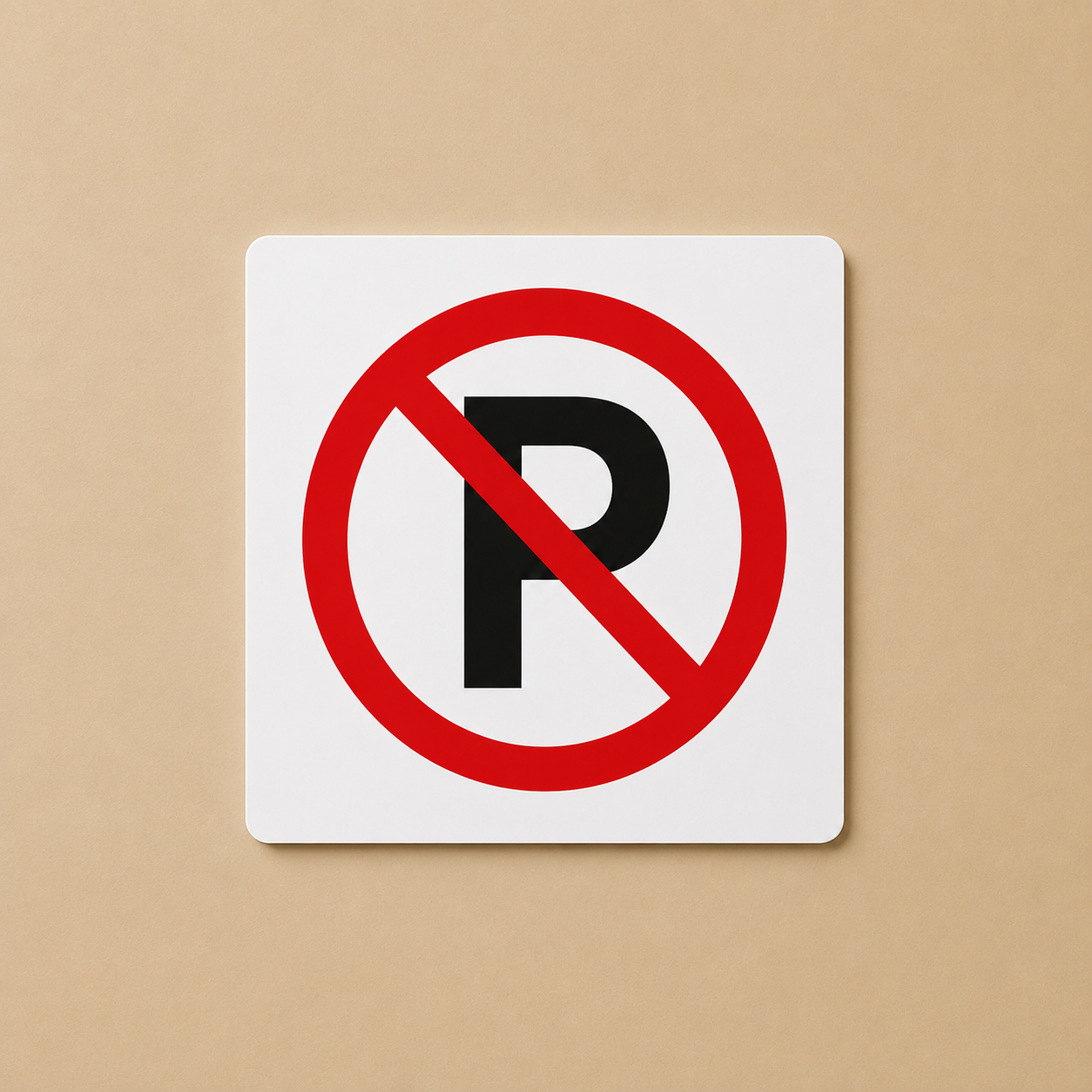 No Parking 3D Embossed Prohibition Sign