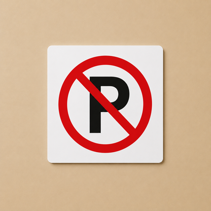 No Parking 3D Embossed Prohibition Sign
