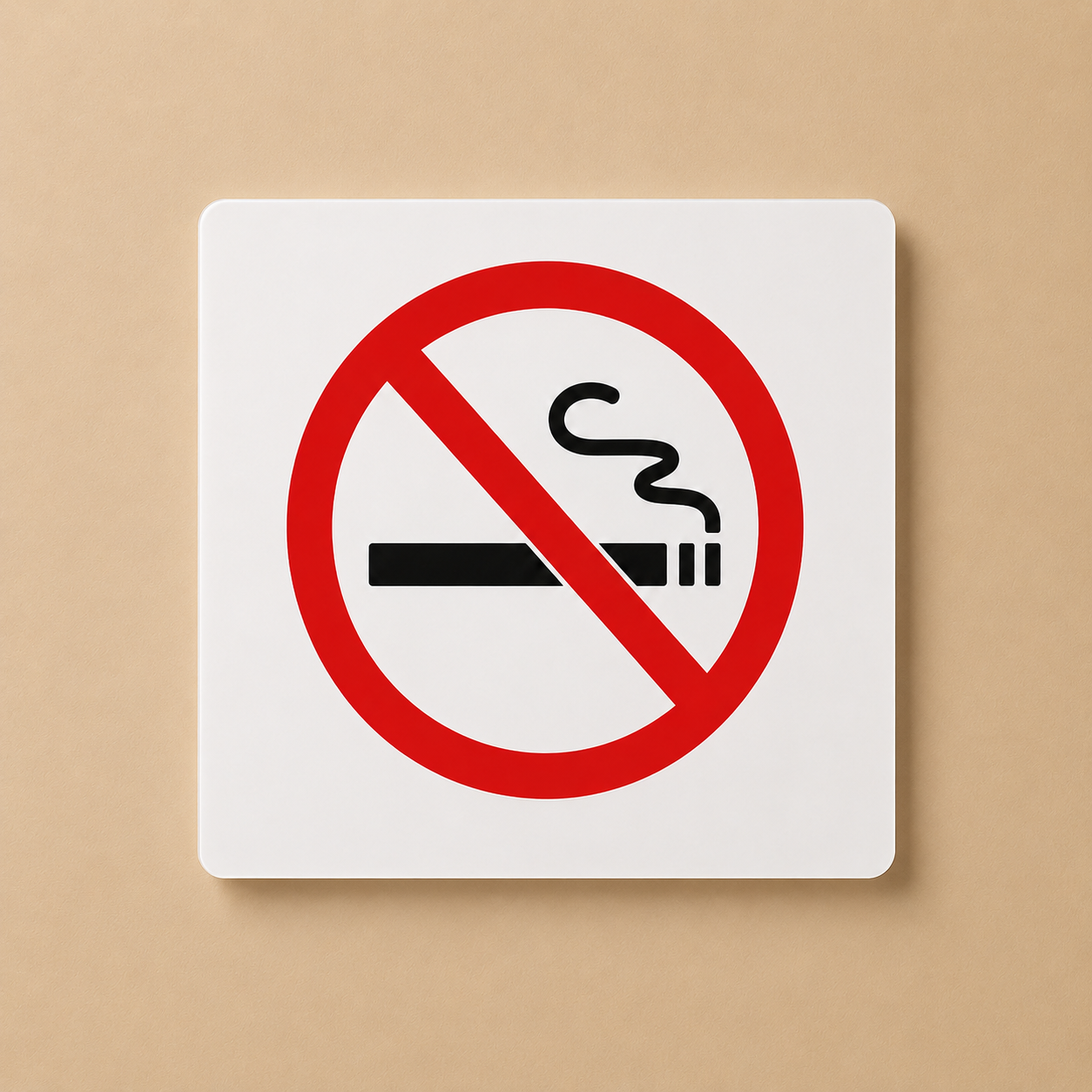 No Smoking 3D Embossed Prohibition Sign