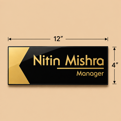Executive Gold Edge Acrylic Office Name Plate