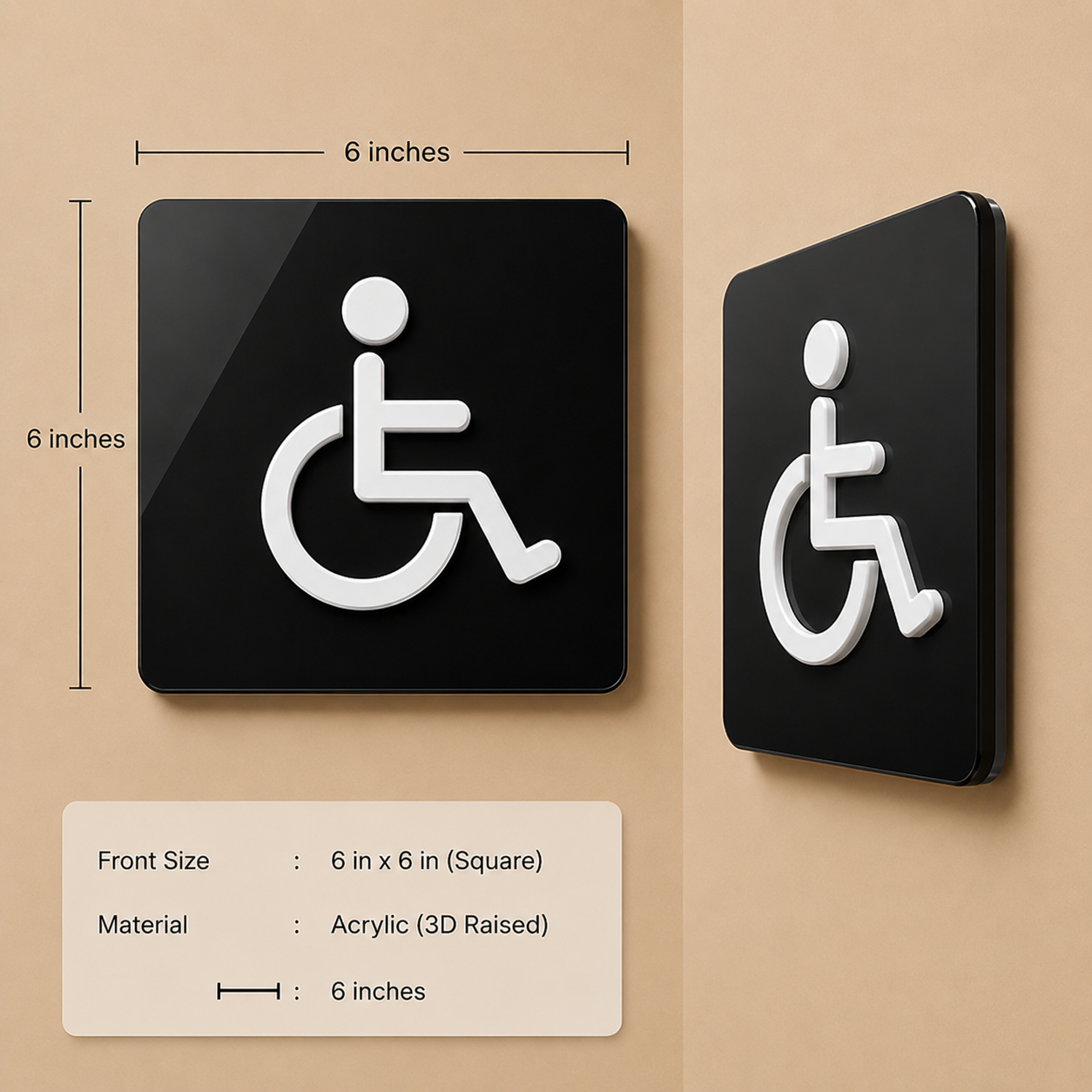Handicap Rest Room 3D Embossed Sign