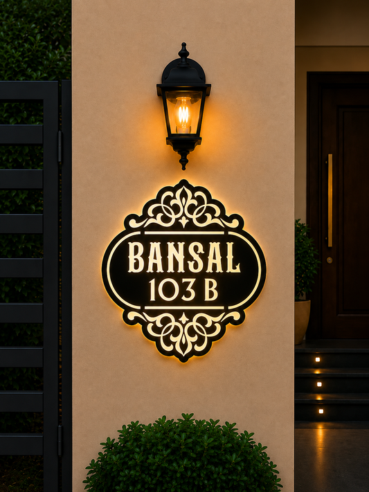 Lighting Acrylic Name Plate for Homes