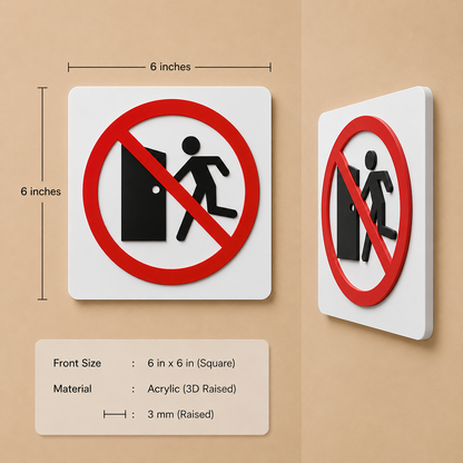 No Entry 3D Embossed Prohibition Sign