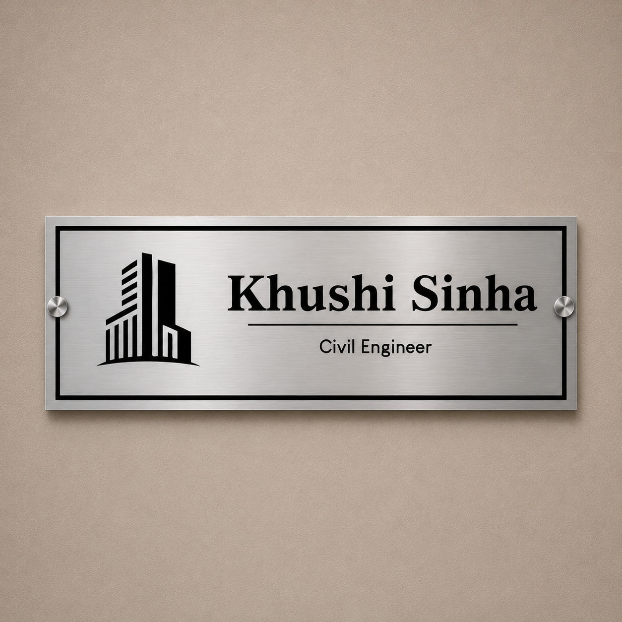 Professional Name Plate For Govt Officer