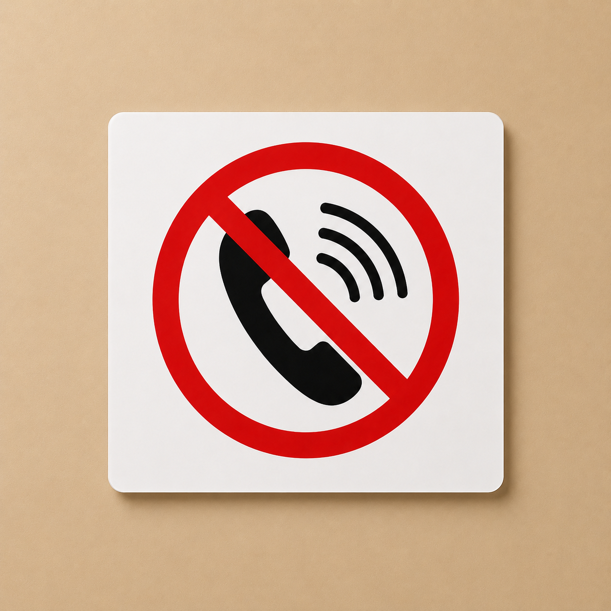 No Calling 3D Embossed Prohibition Sign