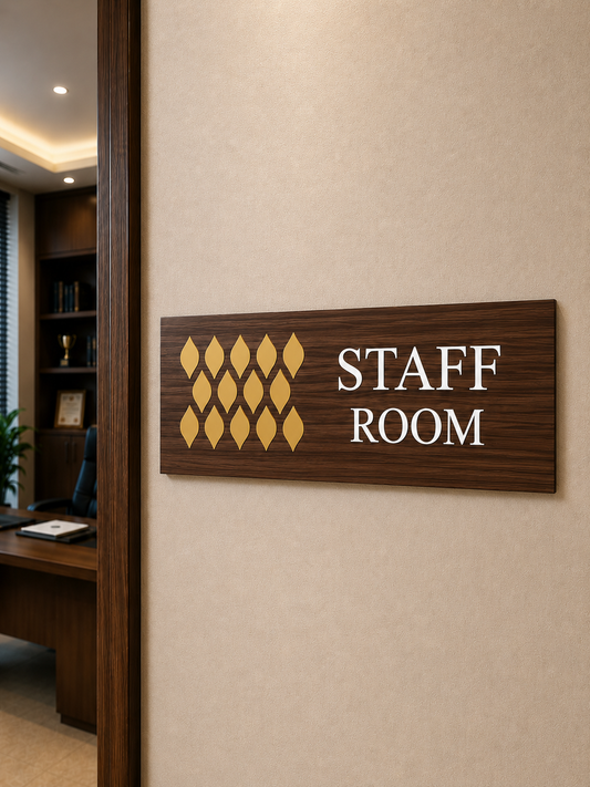 Staff Room Premium Wooden Office Name Plate