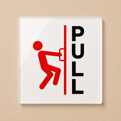 Pull Door Sign - 3D Embossed
