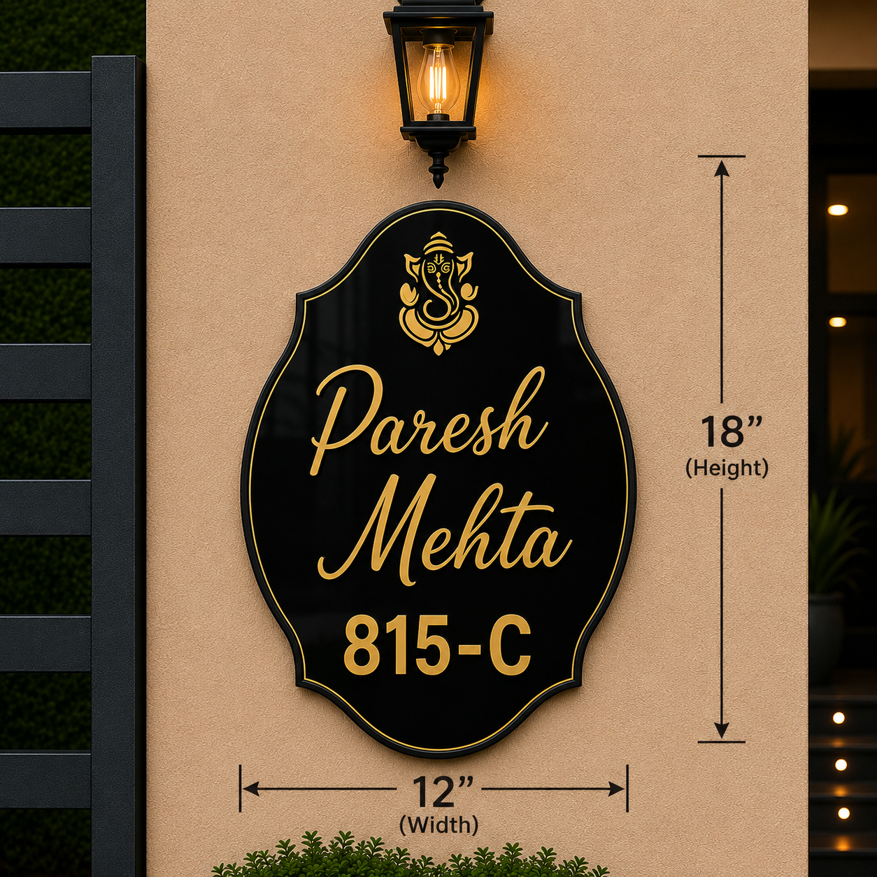 Heritage Shield Luxury Acrylic Name Plate For Home & Villa