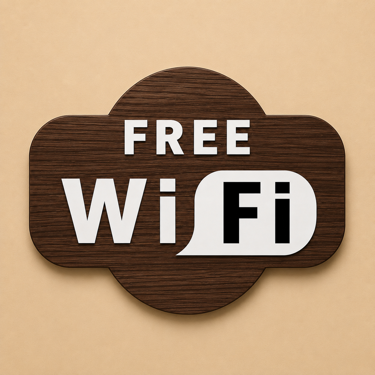 Wooden WiFi Access Sign