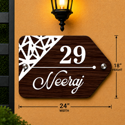 Grand Royale Wooden Name Plate For Home& Villa