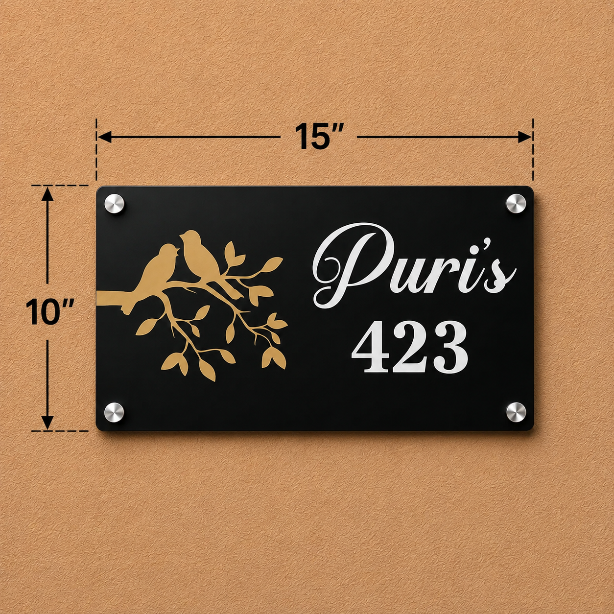 Nature Crest Modern Acrylic Name Plate For Home & Villa