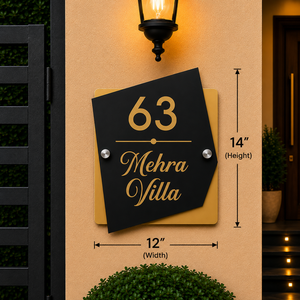 Royal Medallion Acrylic Name Plate For Home & Villa
