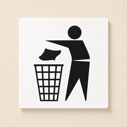 Use Dustbin Sign - 3D Embossed