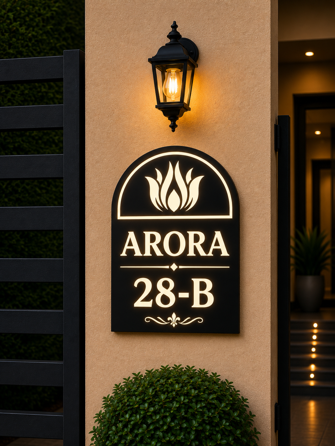 Majestic Arch Illuminated Name Plate For Home & Villa