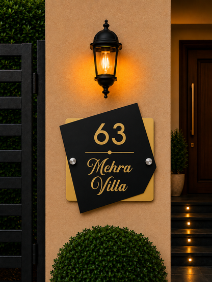 Royal Medallion Acrylic Name Plate For Home & Villa