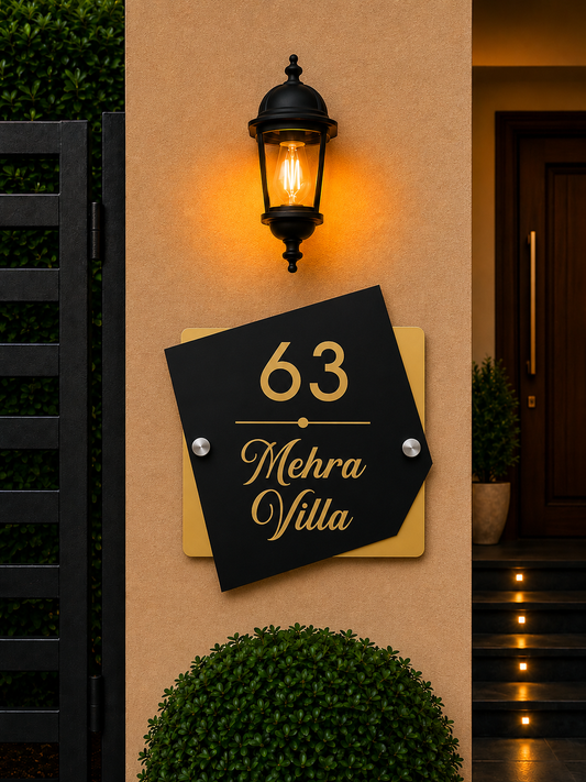 Royal Medallion Acrylic Name Plate For Home & Villa