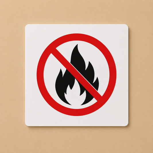 No Fire 3D Embossed Prohibition Sign