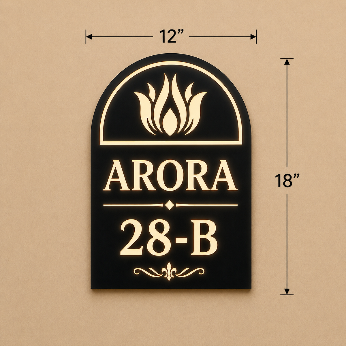 Majestic Arch Illuminated Name Plate For Home & Villa