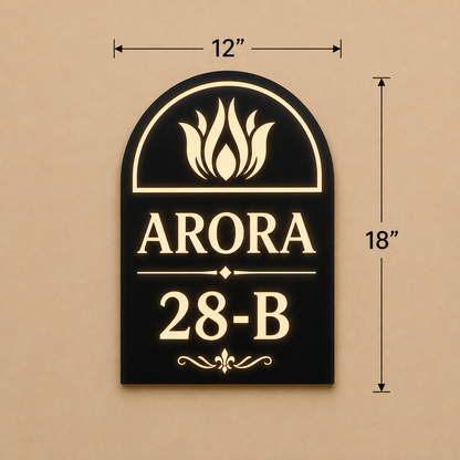 Majestic Arch Illuminated Name Plate For Home & Villa