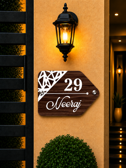 Grand Royale Wooden Name Plate For Home& Villa