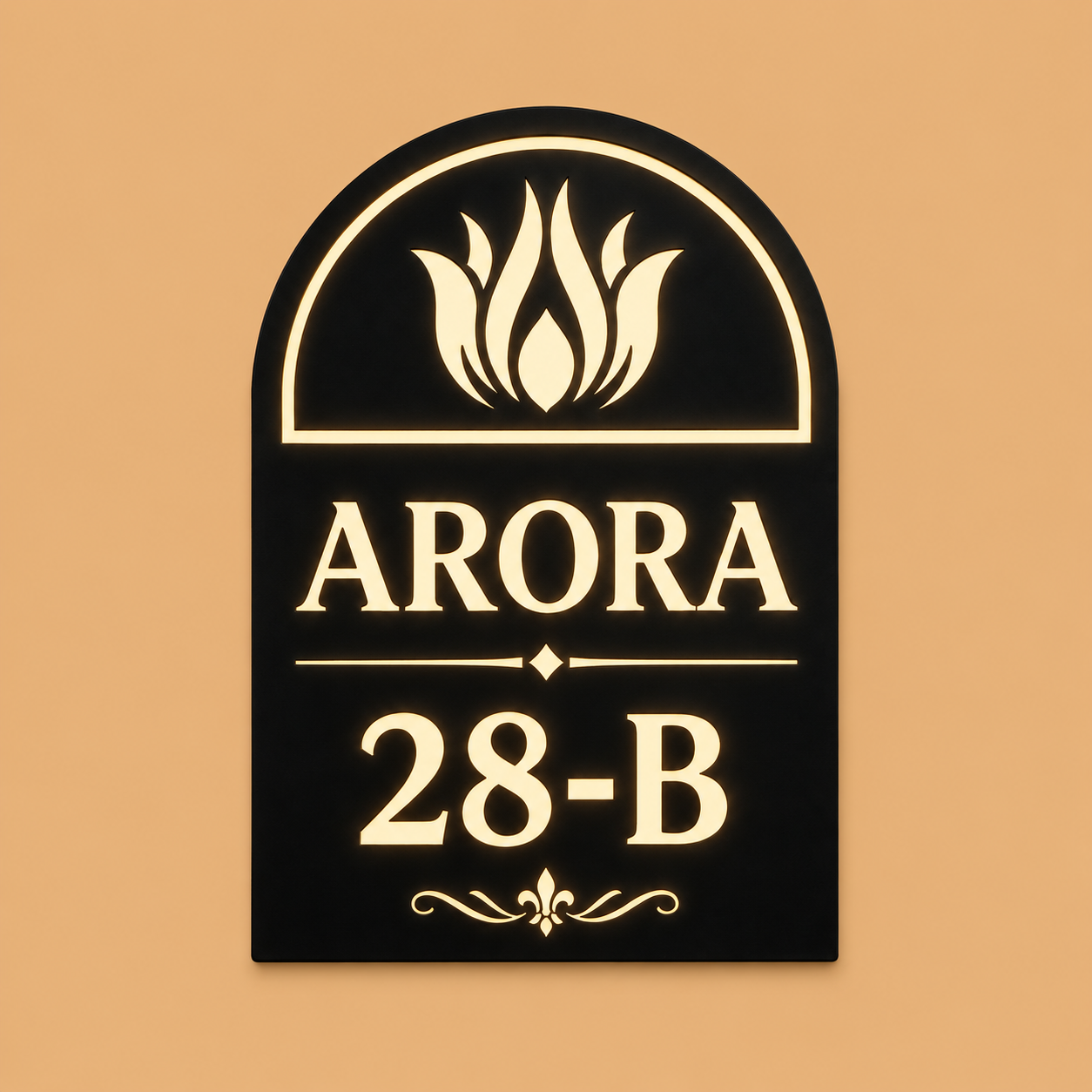 Majestic Arch Illuminated Name Plate For Home & Villa