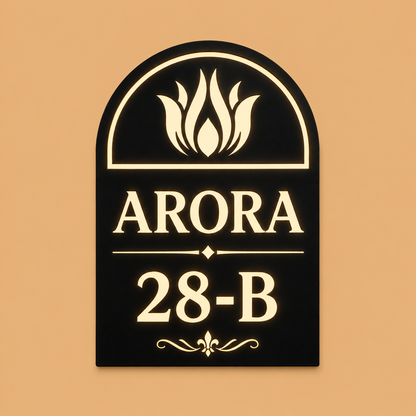 Majestic Arch Illuminated Name Plate For Home & Villa