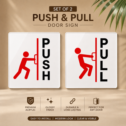 Premium Acrylic Push & Pull Door Sign (Set of 2)